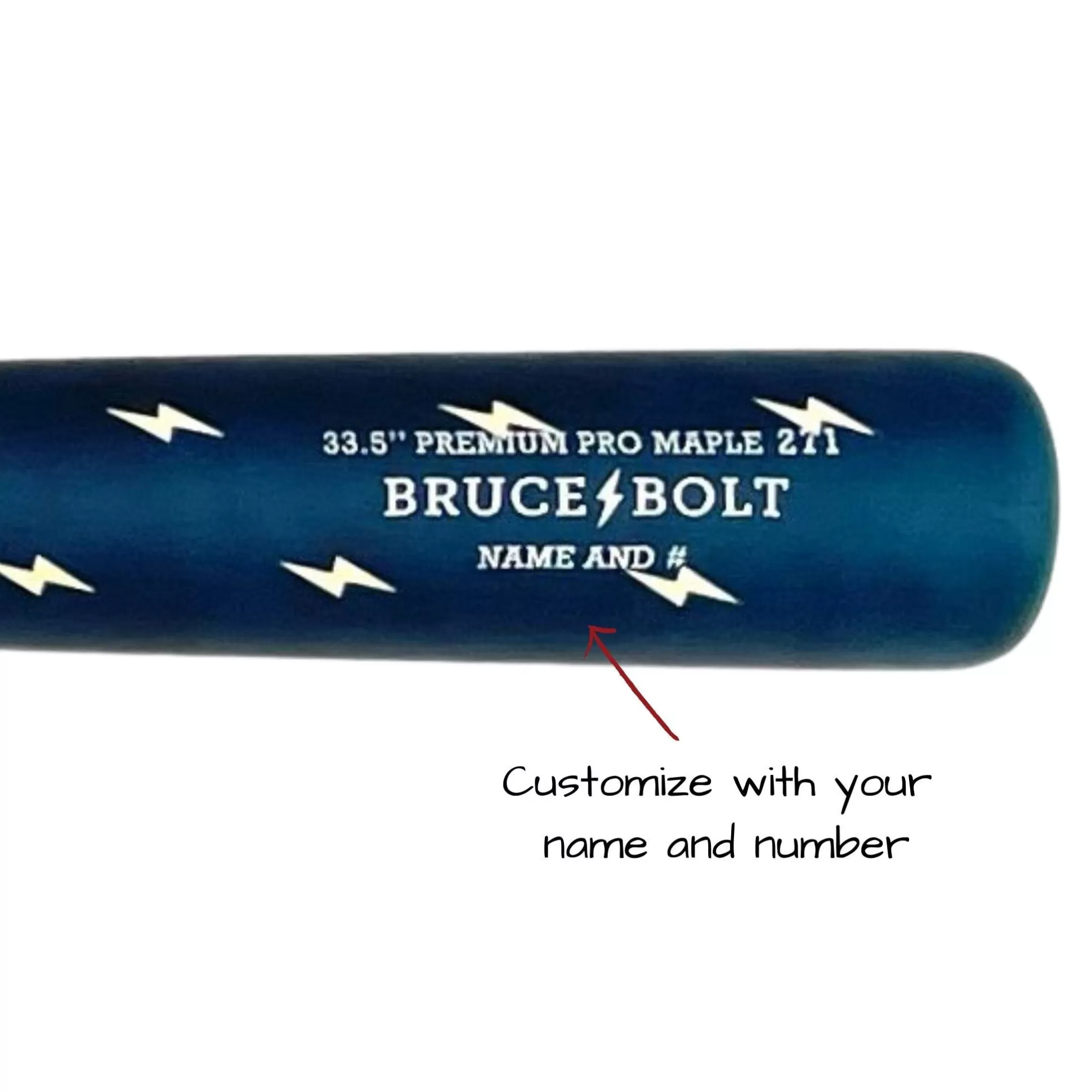 BRUCE BOLT Custom Wood Bats | Custom"Bolts & Stripes" Wood Bat