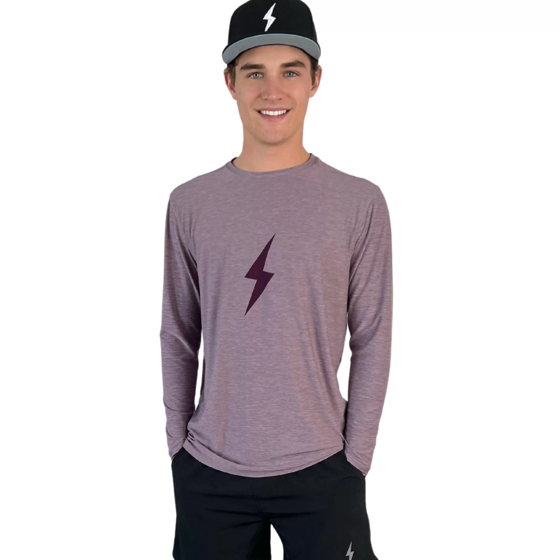 BRUCE BOLT Lifestyle | Long Sleeve "Bolt" Supersoft Cranberry Tshirt