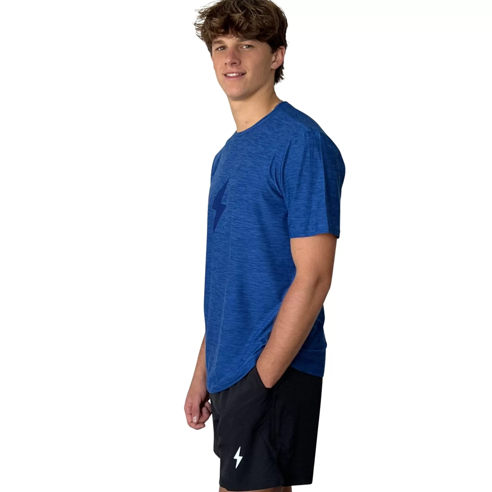 BRUCE BOLT Lifestyle | Short Sleeve "Bolt" Supersoft Blue Tshirt