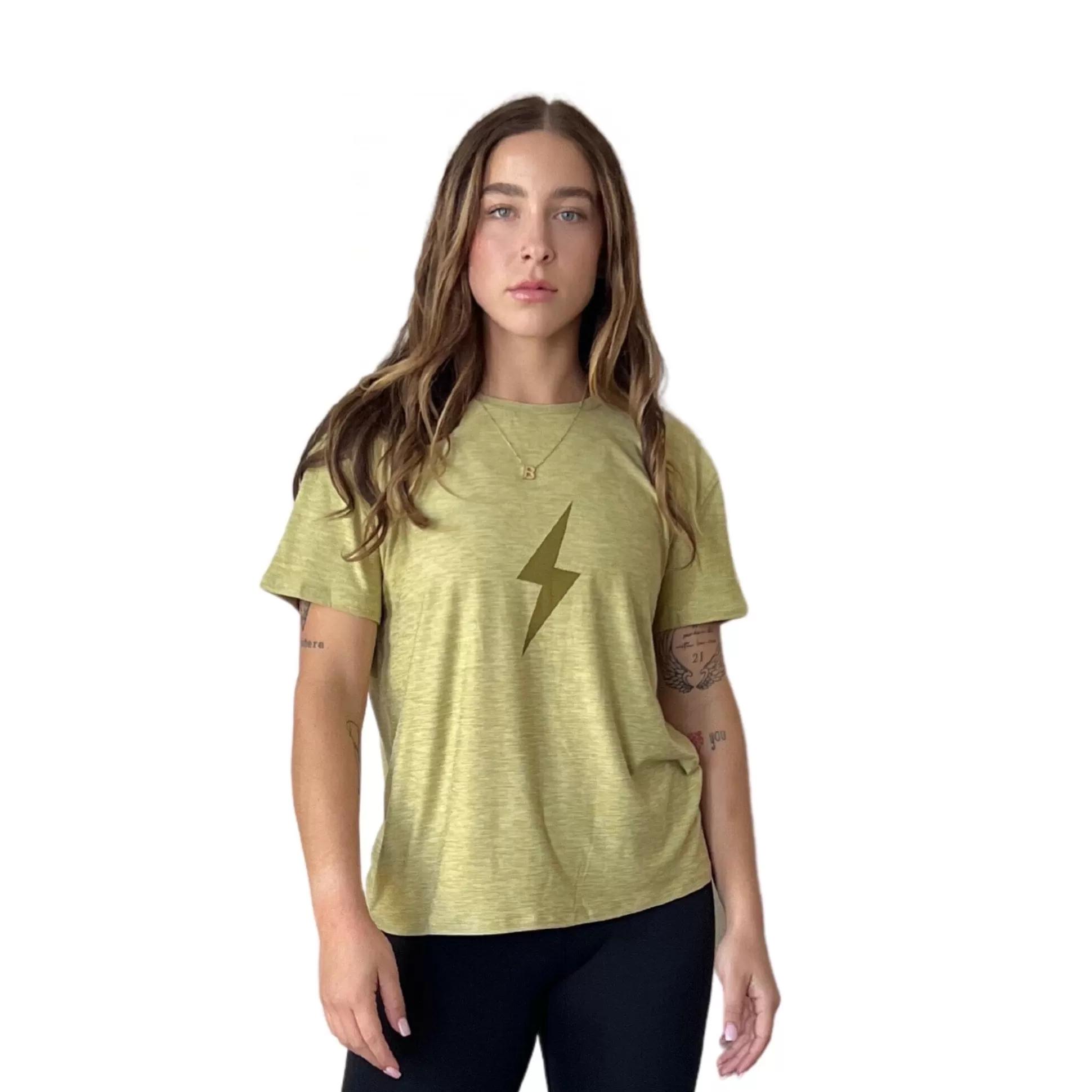 BRUCE BOLT Lifestyle | Women's Short Sleeve "Bolt" Supersoft Leek Green Tshirt