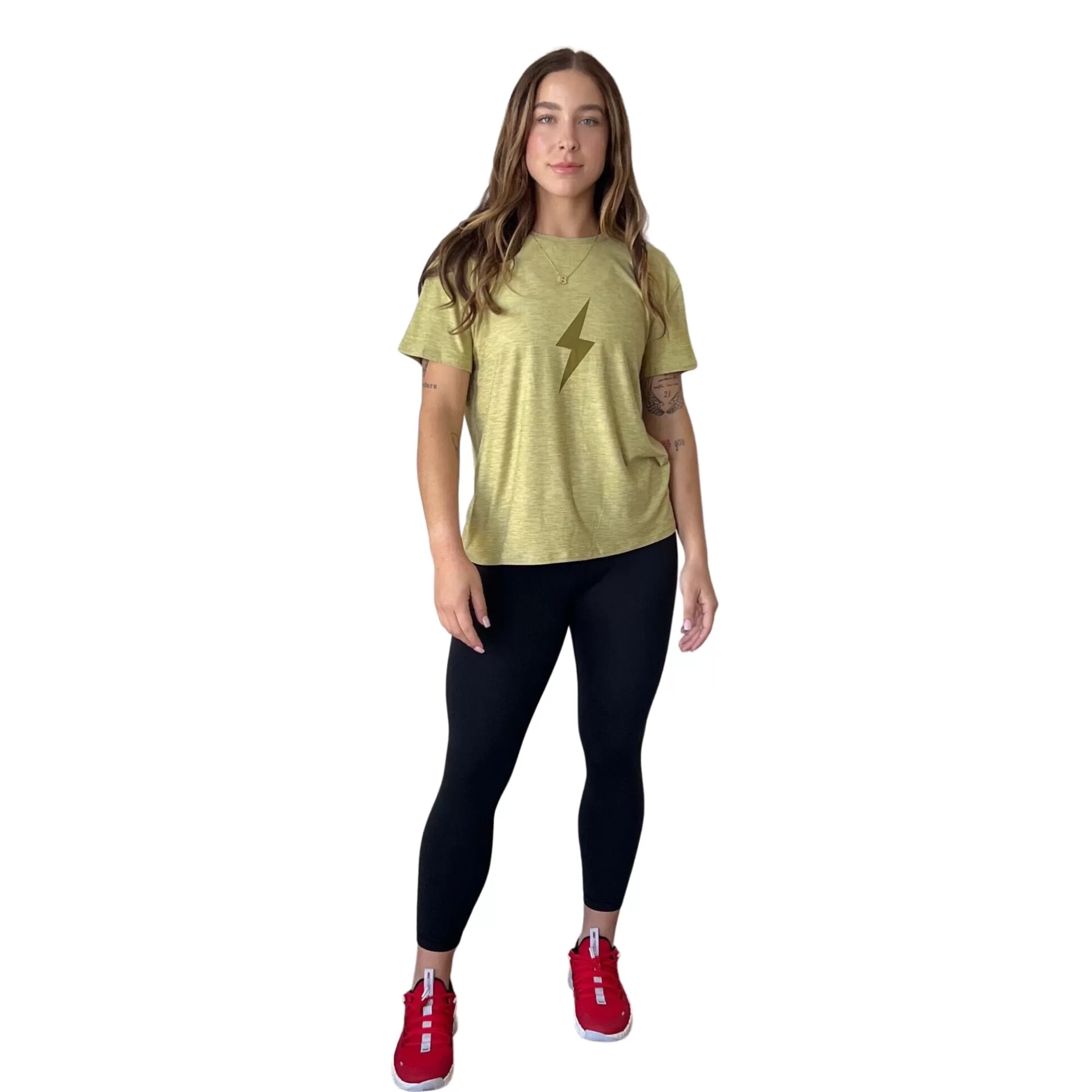 BRUCE BOLT Lifestyle | Women's Short Sleeve "Bolt" Supersoft Leek Green Tshirt